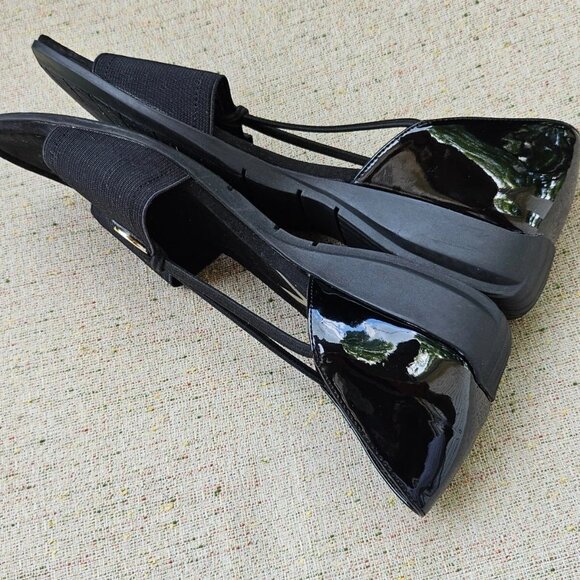 Anne Klein Women Sandal Sport Black Shoes Canvas/Patent Leather Size 9.5M - Picture 5 of 11